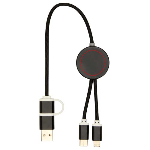 Alasia 30 cm 5-in-1 Kabel aus recyceltem Kunststoff für Datenübertragung und 27W Schnellladung schwarz