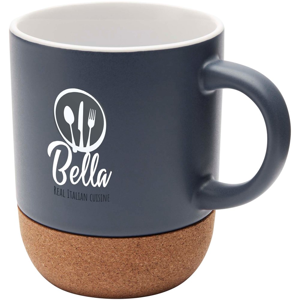 Billie 300 ml Keramiktasse mit Korkdetails eisblau