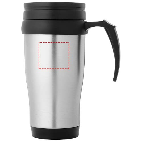 Mug isotherme Sanibel 400ml Argent, Noir