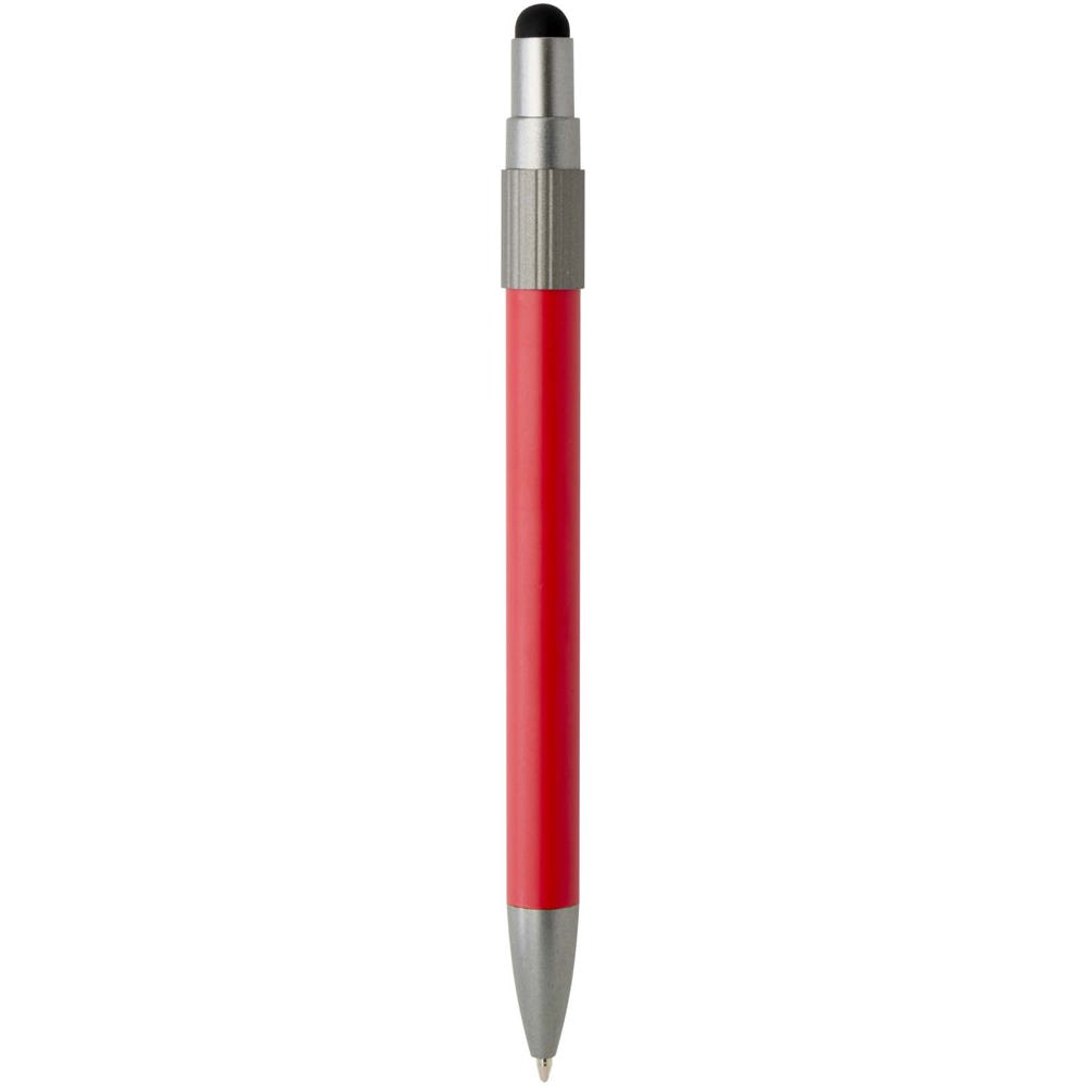 Stylo bille recyclé RCS avec stylet et toupie antistress (encre bleue) Rill Rouge