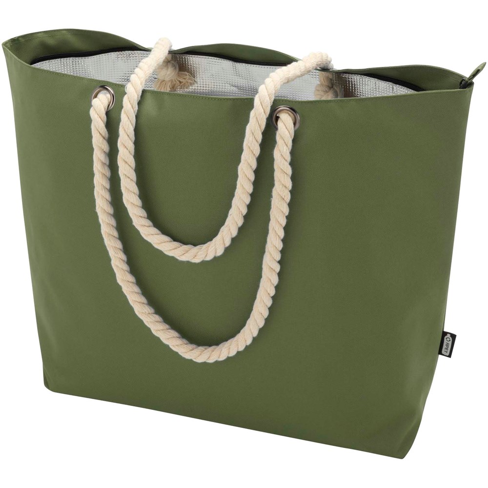 Panama Strandkühltasche mit Kordelgriffen aus recyceltem GRS-Material, 23L olive