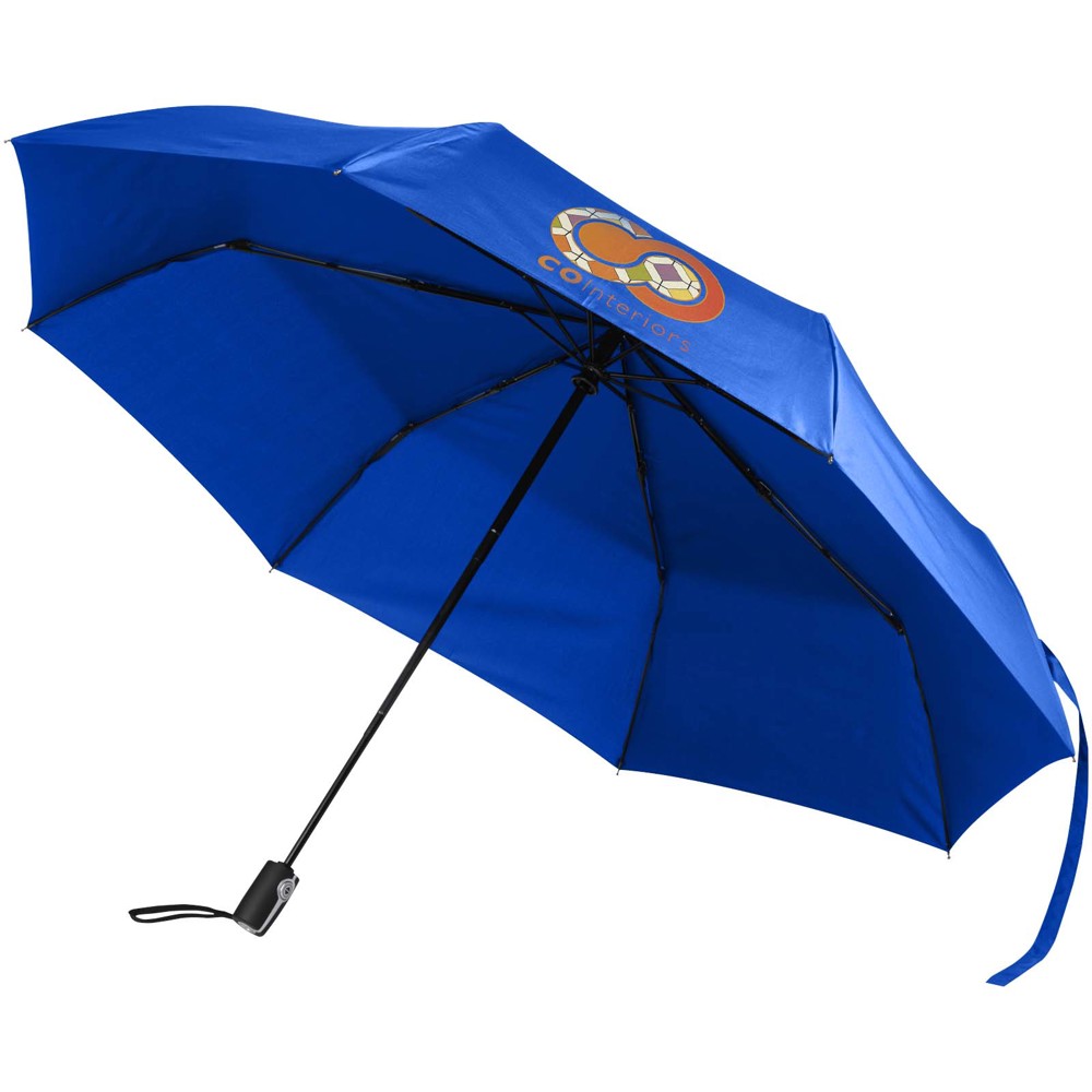Parapluie pliable Gale de 69 cm à ouverture et fermeture automatiques en RPET Bleu royal