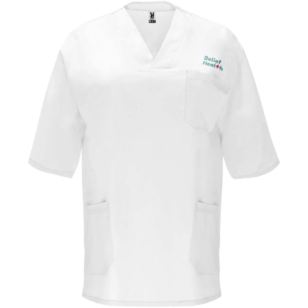 Panacea Kurzärmeliges Arbeitshemd, 160 g/m2, unisex weiss