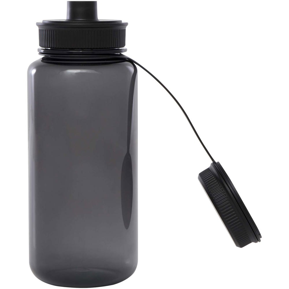 Bouteille sport Ryder de 900 ml en RPET certifié RCS avec couvercle multifonctions Noir