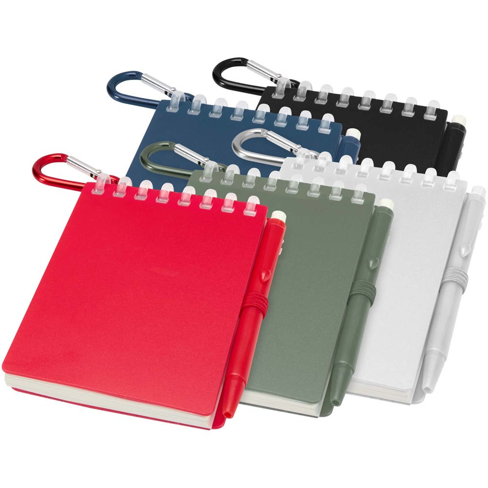 Ensemble carnet souple d’extérieur recyclé et stylo bille (encre noire) Lig Mini Rouge