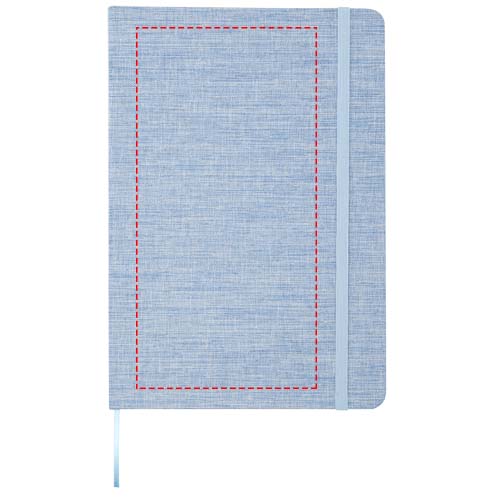 Carnet à couverture rigide A5 Ramona en coton Bleu clair