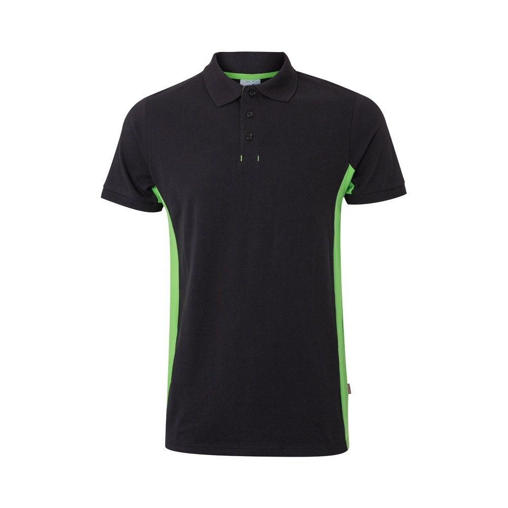 VL SUPAY. Zweifarbiges Piqué-Poloshirt (180 g/m²), kurzärmelig, aus Baumwolle (60%) und Polyester (4