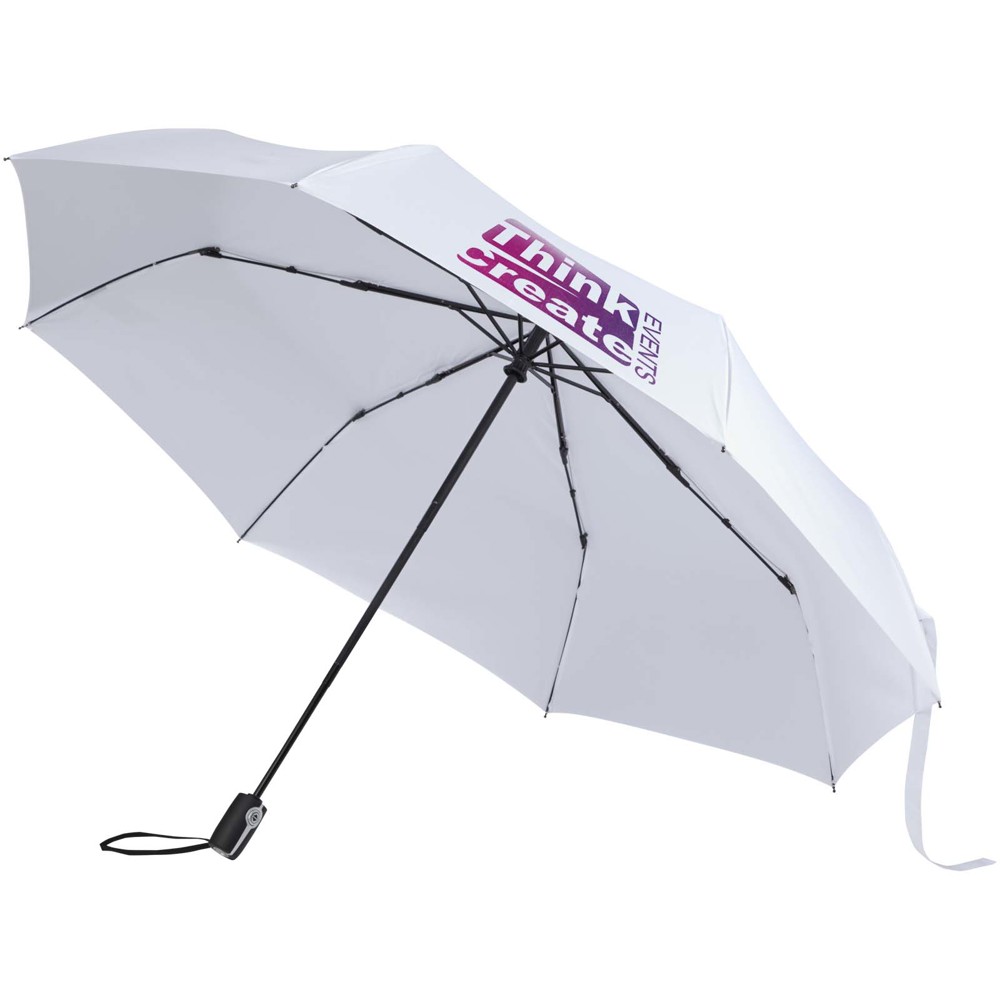 Parapluie pliable Gale de 69 cm à ouverture et fermeture automatiques en RPET blanc