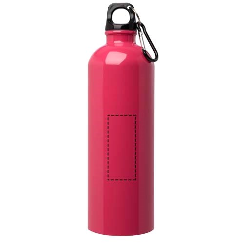 Bouteille d'eau Oregon de 750 ml simple paroi en acier recyclé certifié RCS avec mousqueton Magenta