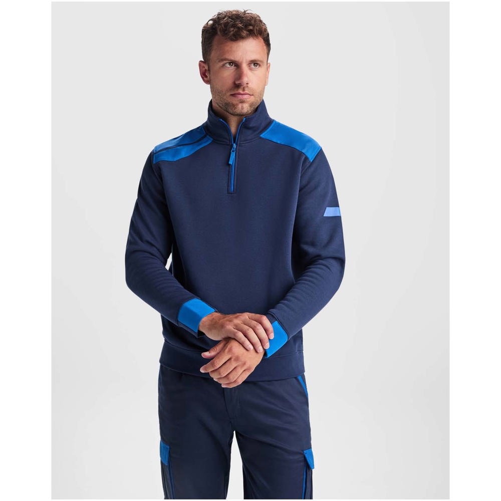 Maverick Pullover für Herren mit halbem Reissverschluss, 280 g/m2 blei, schwarz