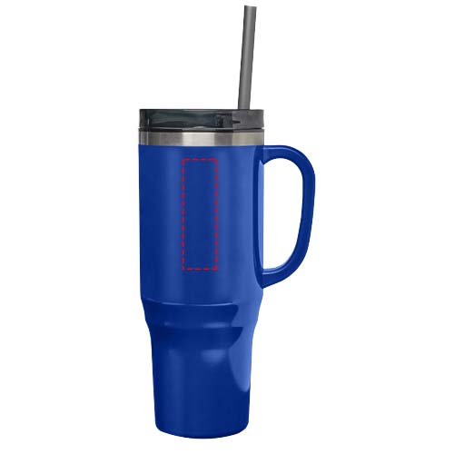 Mug isotherme Melbourne 1200 ml certifié RCS avec paille Bleu royal