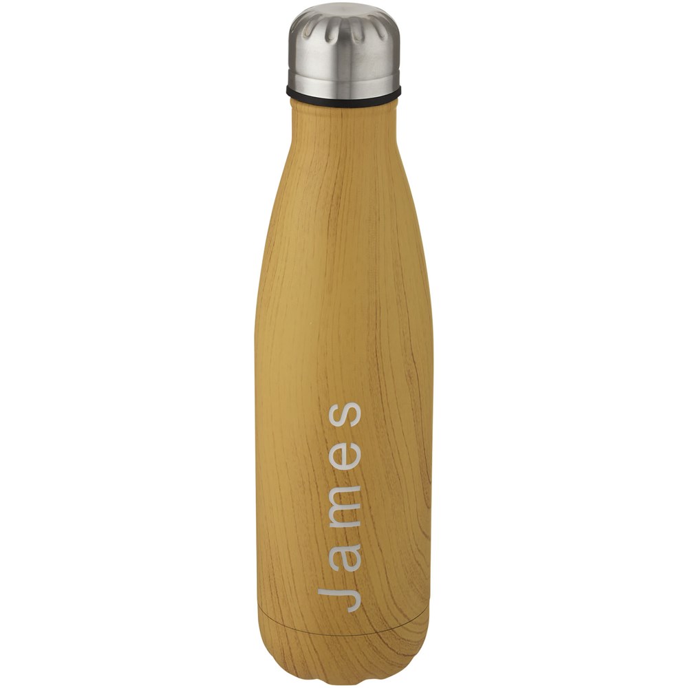 Bouteille isotherme Cove 500 ml en acier inoxydable imitation bois