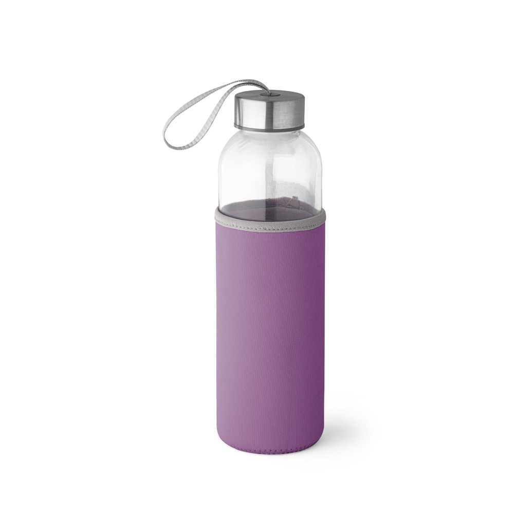RAISE Bouteille de sport en verre et acier inoxydable 520 mL violet