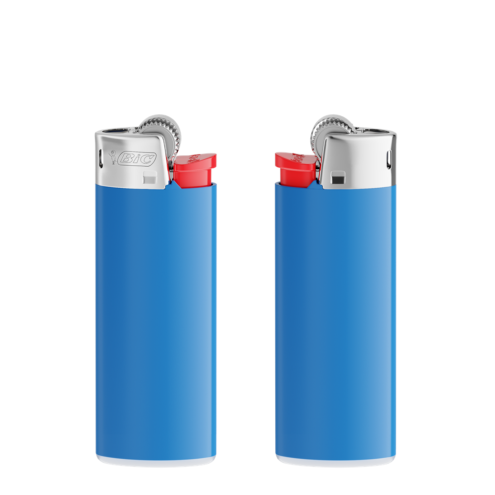 BIC® J25 Standard Feuerzeug Corpus Blau/Boden Weiss/Drücker Rot/Chromkappe