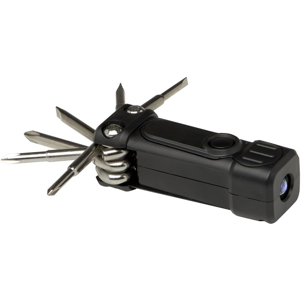 Octo 8-in-1 Schraubenzieher-Set aus recyceltem RCS Kunststoff mit Taschenlampe