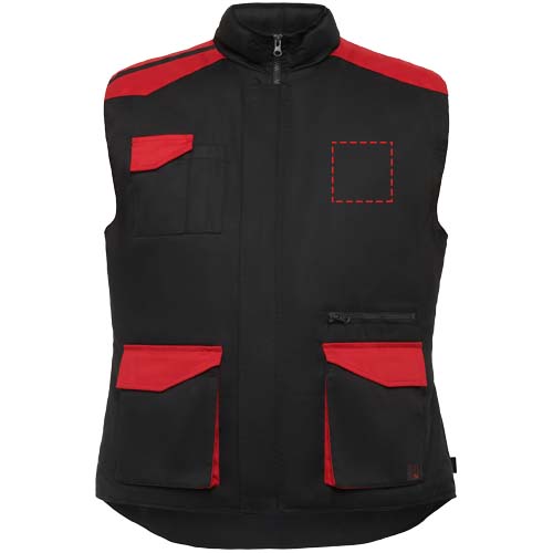Armada Arbeitsweste mit mehreren Taschen schwarz, rot