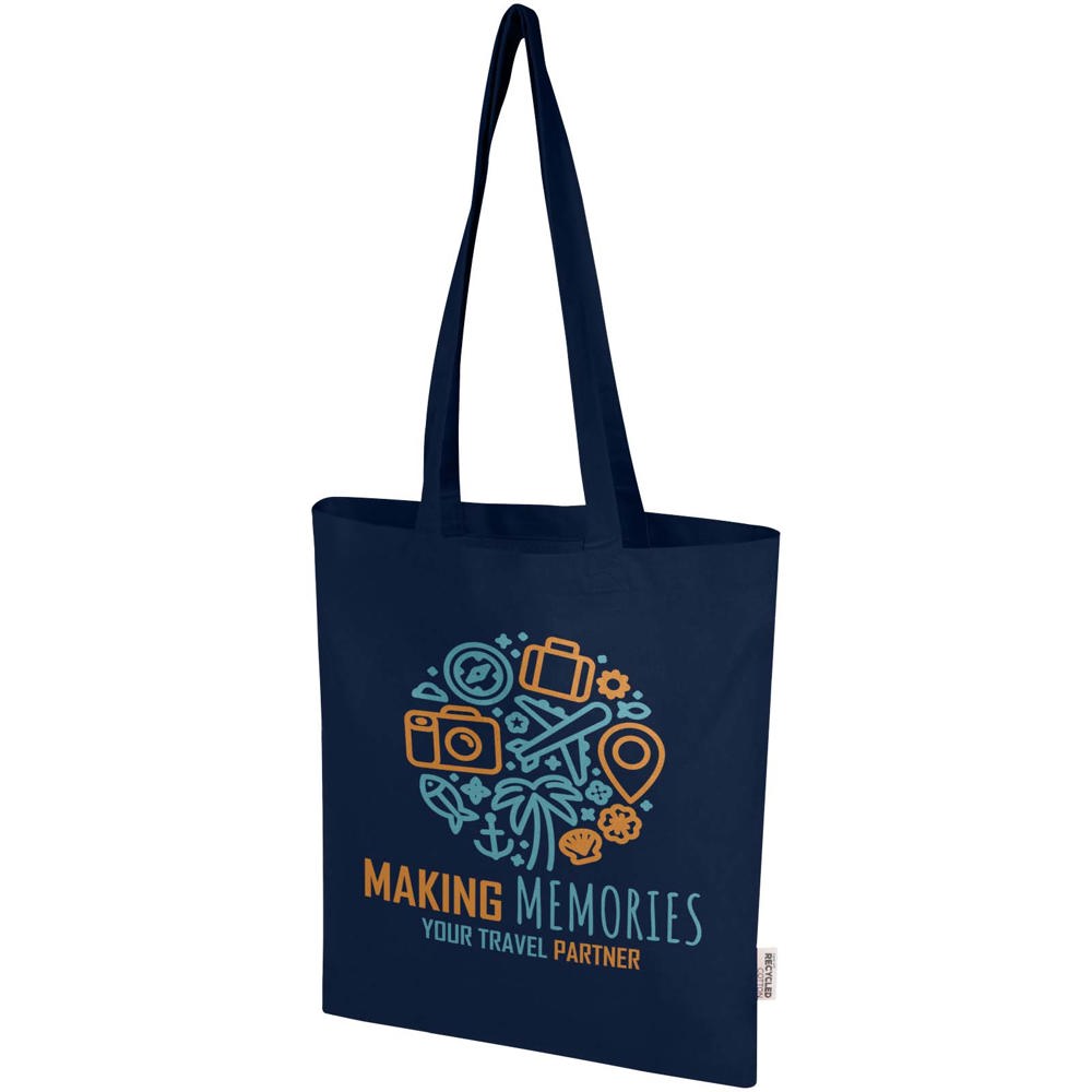 Madras Blend 140 g/m² Tragetasche aus GRS-recycelter Baumwolle 7L navy