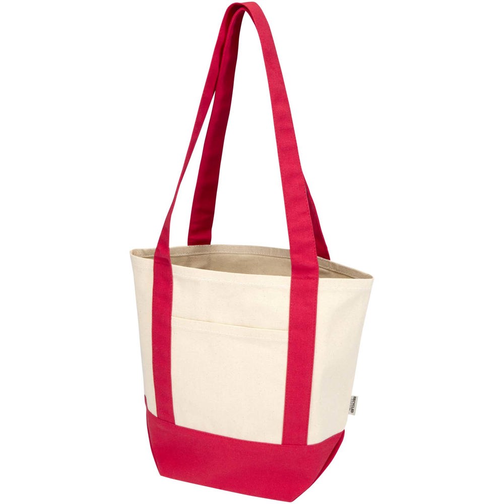 Mini sac shopping Sam en coton recyclé GRS 320 g/m2 Rouge, Naturel