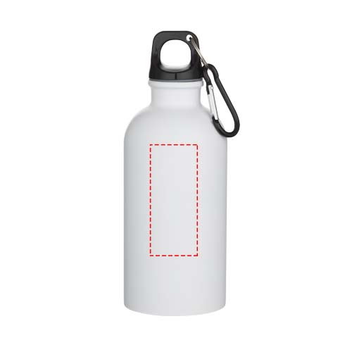 Oregon 400 ml matte RCS-zertifizierte einwandige Trinkflasche aus recyceltem Edelstahl mit Karabinerhaken weiss