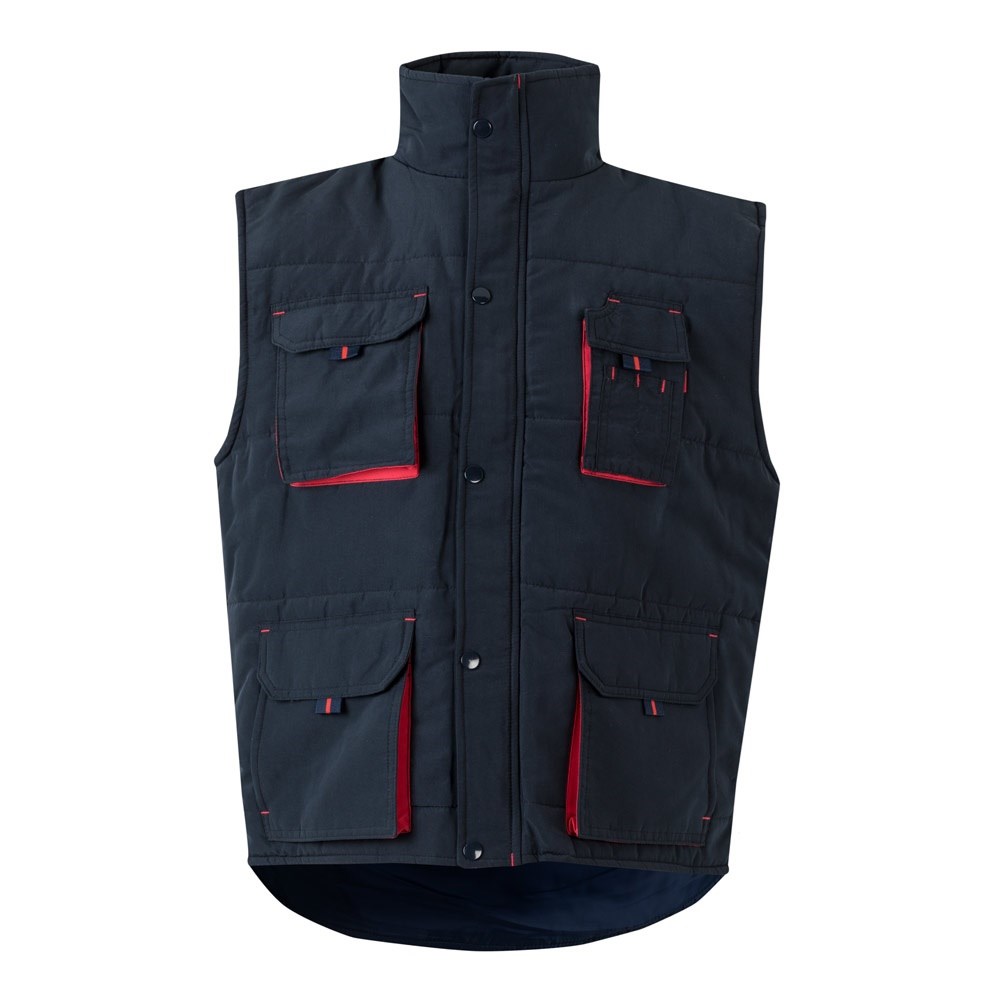 VL NERGAL Steppweste, zweifarbig, mit mehreren Taschen (120g/m²), aus Polyester (100%) Marineblau, Rot