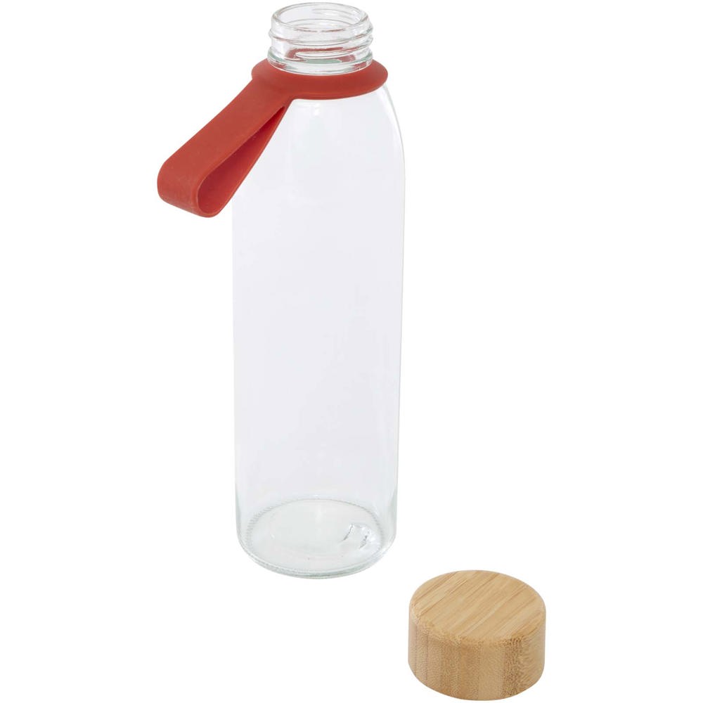 Porto 500 ml Glas-Flasche mit Silikongriff und Bambusdeckel Brick