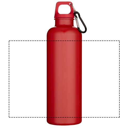 Bouteille d’eau Oregon de 750 ml en plastique recyclé uni certifié RCS avec mousqueton rouge