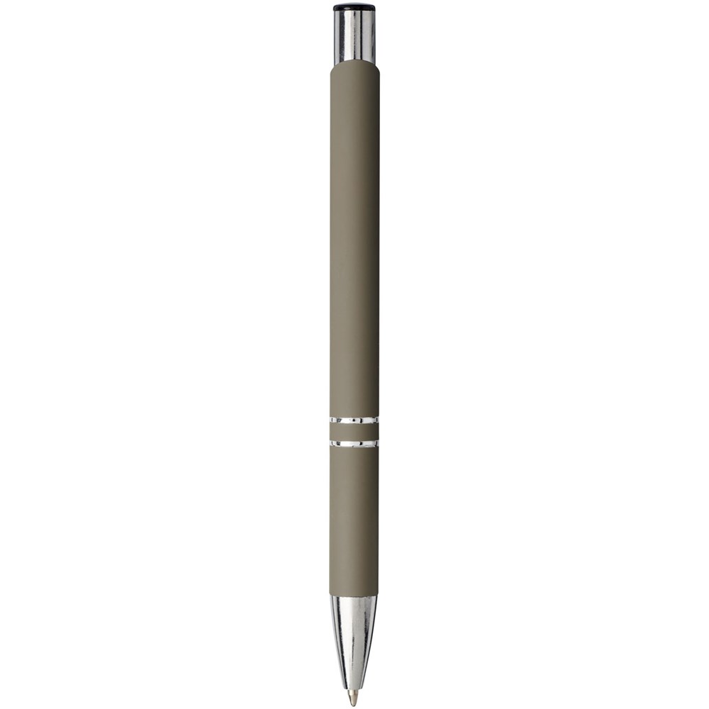Stylo bille rétractable doux au toucher Moneta (encre noire) Gris foncé