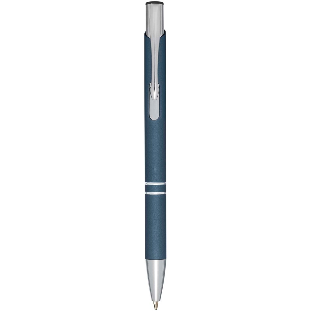Stylo bille rétractable doux au toucher Moneta (encre noire) Hale Blue