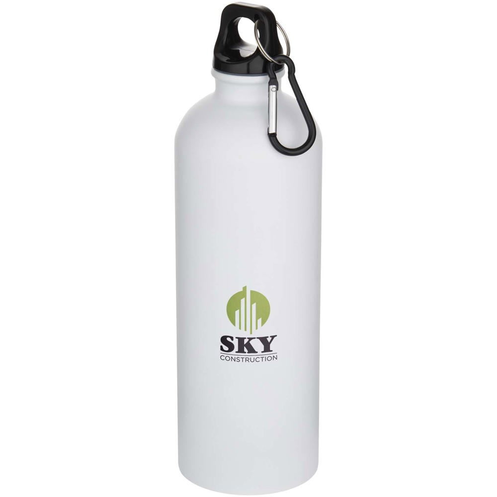 Oregon 750 ml matte RCS-zertifizierte, einwandige Trinkflasche aus recyceltem Edelstahl mit Karabinerhaken weiss