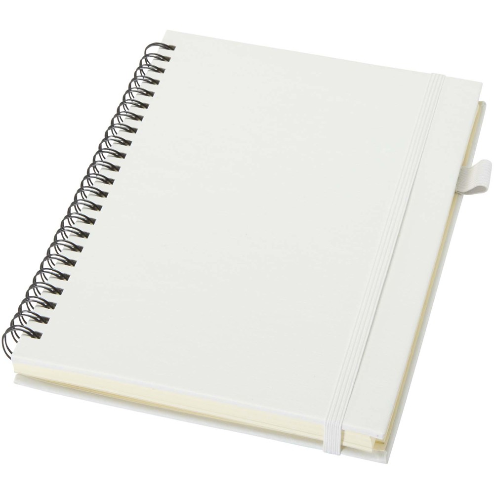 Cahier à spirales Liss A5 à couverture rigide en plastique recyclé blanc