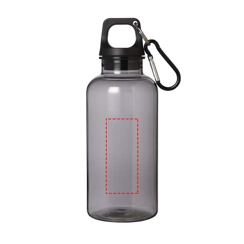 Bouteille d'eau Oregon de 400 ml en plastique recyclé avec mousqueton Noir