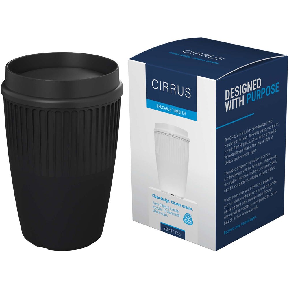 Gobelet Cirrus POP de 350 ml avec couvercle 360° noir