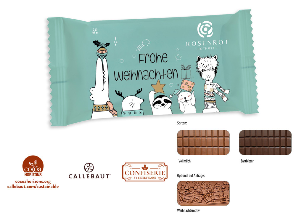 Schokolade 100 g Tafel im Flowpack