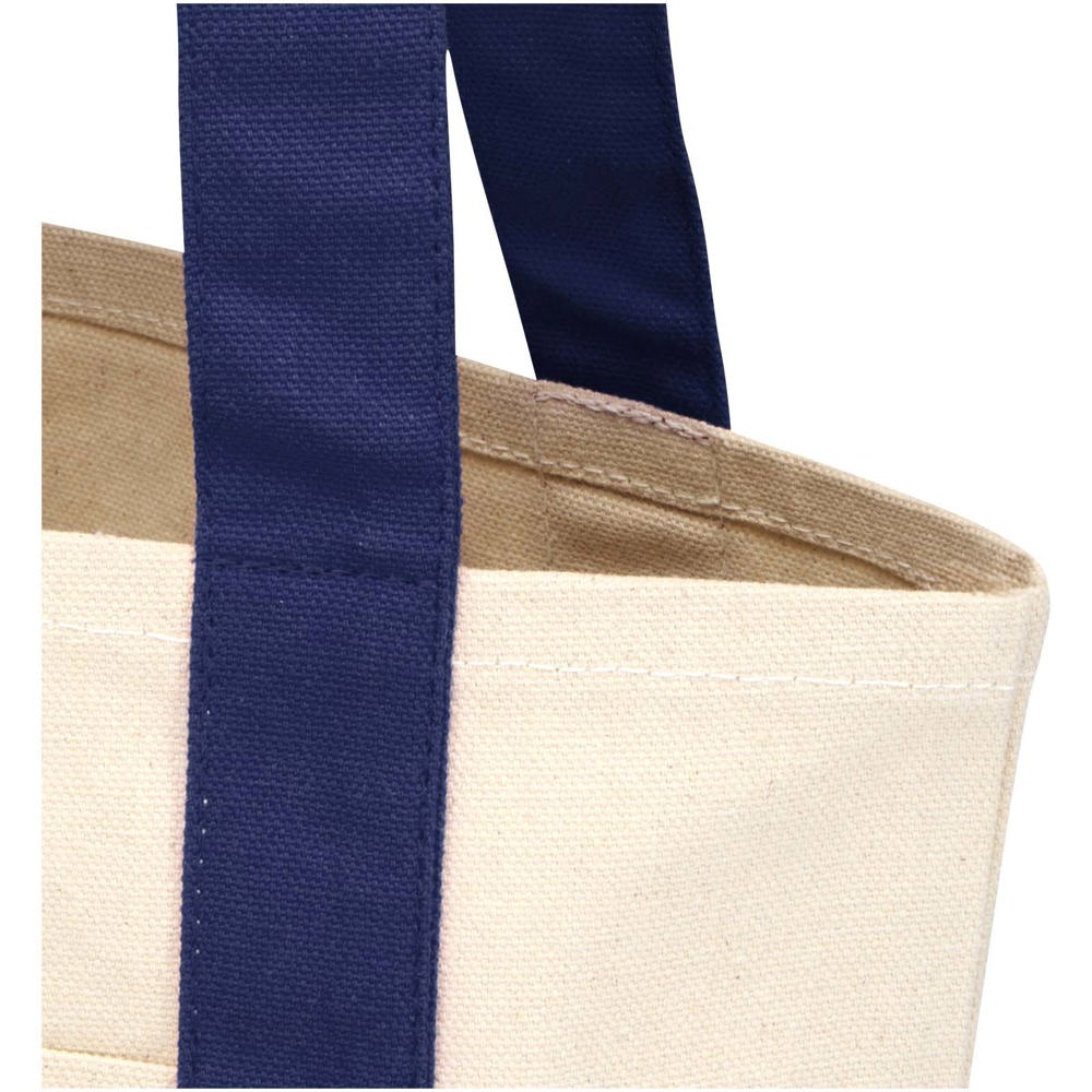 Mini sac shopping Sam en coton recyclé GRS 320 g/m2 Marine, Naturel
