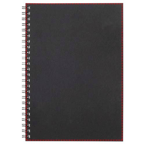 Desk-Mate® A5 recyceltes farbiges Notizbuch mit Spiralbindung schwarz