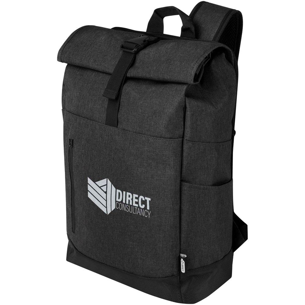 Sac à dos Hoss recyclé GRS avec rabat enroulable pour ordinateur portable de 15,6