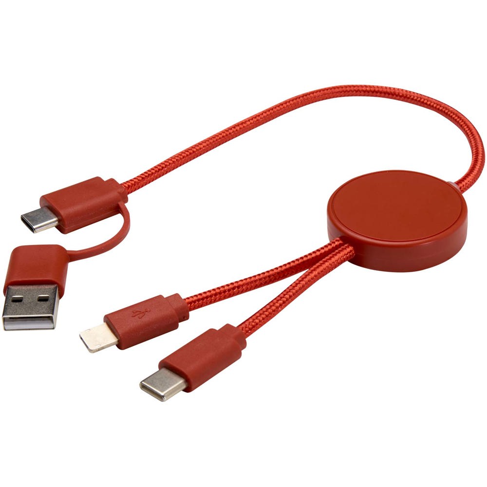 Câble 5 en 1 Citala en plastique recyclé de 30 cm pour la synchronisation des données et la charge rapide de 27 W Brick