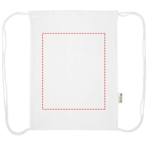 Sac Peru Blend de 5 L avec cordon en coton recyclé 180 g/m2 certifié GRS blanc
