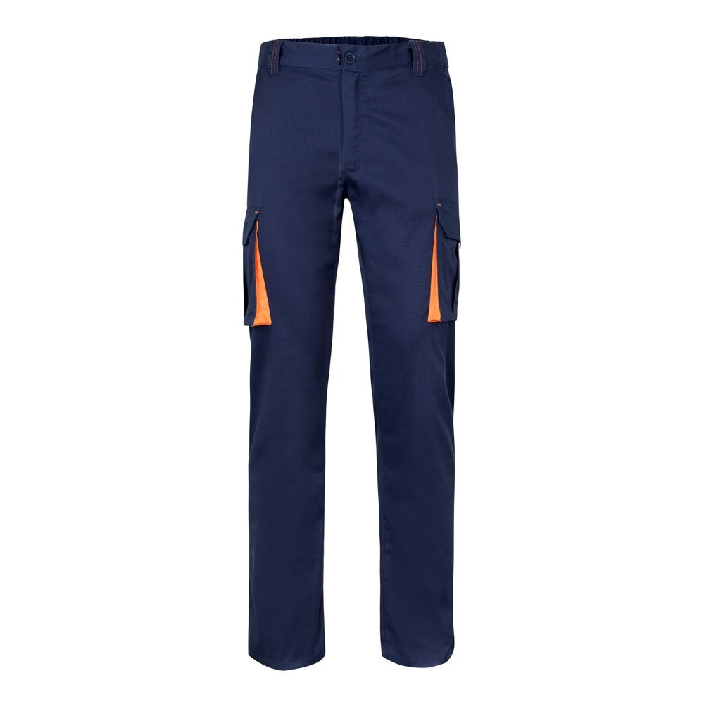 VL FIDES. Zweifarbige Stretch-Hose mit mehreren Taschen (240 g/m²), aus Baumwolle (46 %), EME (38 %)