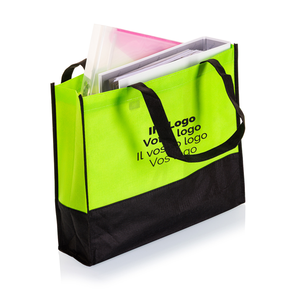 Shopper Bicolore vert clair/noir