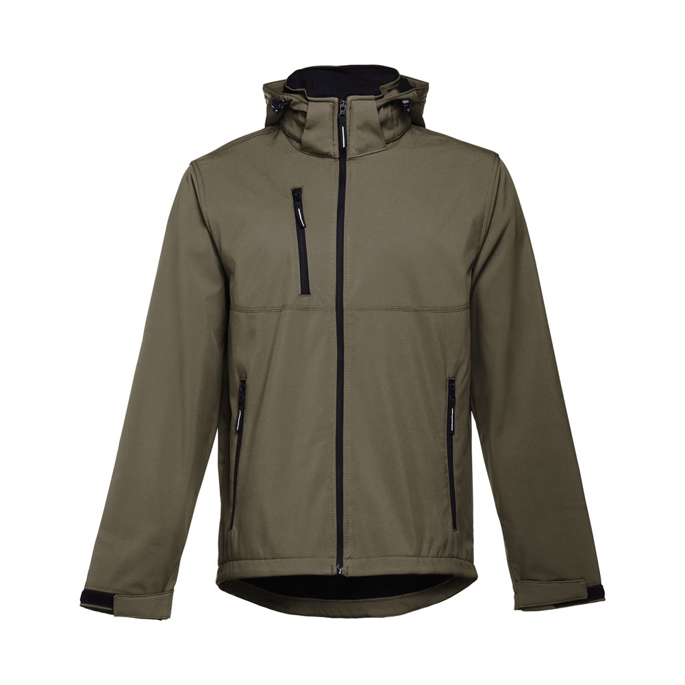 THC ZAGREB Herren-Softshell-Jacke aus Polyester und Elastan Khaki