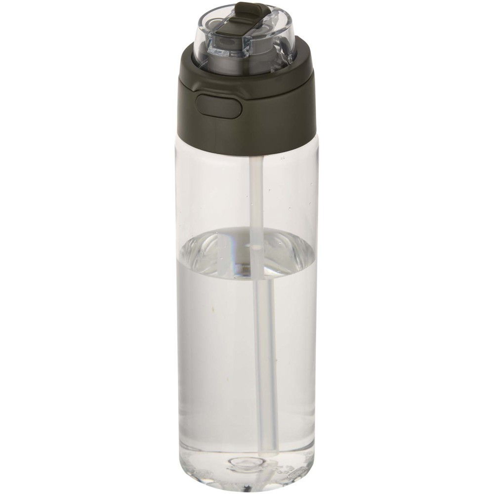 Theron 700 ml RCS Trinkflasche aus recyceltem Kunststoff mit Multifunktionsdeckel und Klappstrohhalm
