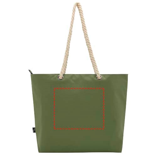Panama Strandkühltasche mit Kordelgriffen aus recyceltem GRS-Material, 23L olive