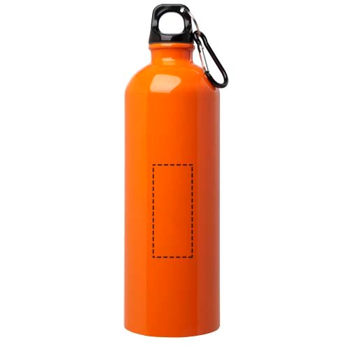 Bouteille d'eau Oregon de 750 ml simple paroi en acier recyclé certifié RCS avec mousqueton Orange
