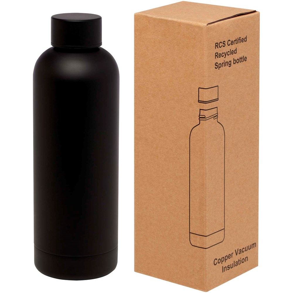 Bouteille isotherme avec isolation par le vide Spring 500 ml en cuivre inoxydable recyclé certifié RCS Noir
