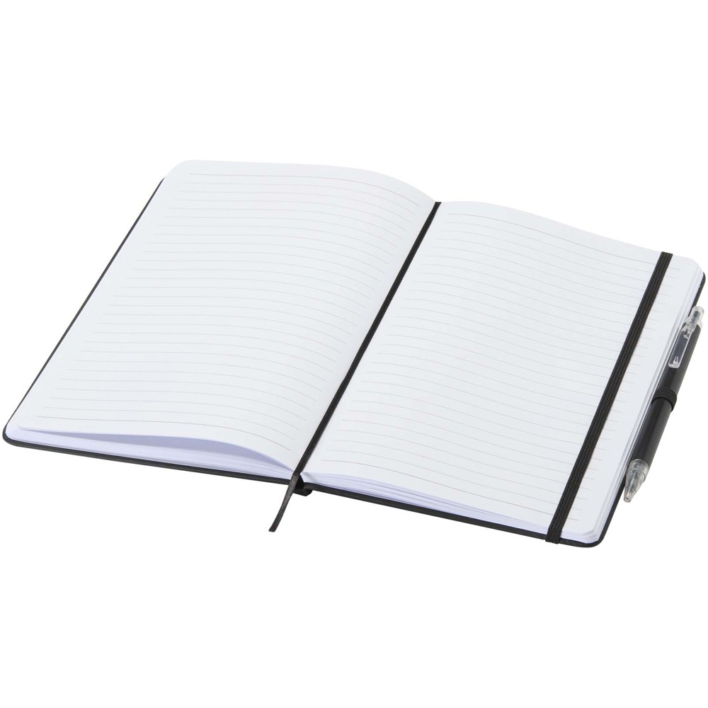 Ensemble comprenant un cahier en papier recyclé Spectrum A5 et un stylo à bille noir