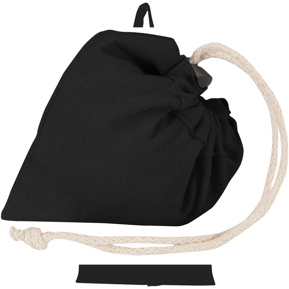 Madras Blend 140 g/m², GRS-zertifizierte, faltbare Baumwoll Tragetasche, 7 l Schwarz