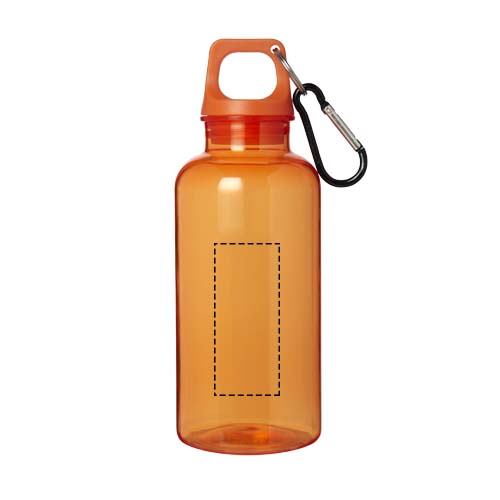 Bouteille d'eau Oregon de 400 ml en plastique recyclé avec mousqueton Orange