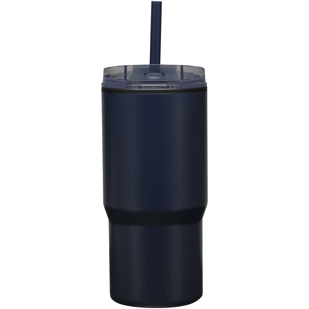 Gobelet isotherme à double paroi Westin 540 ml en RCS recyclé, avec paille Marine
