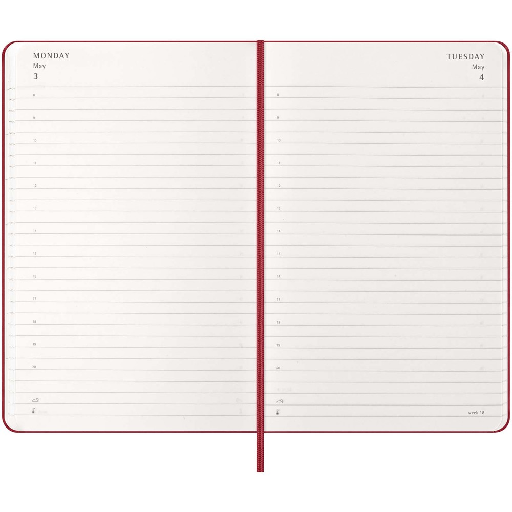 Agenda L quotidien 12 mois Moleskine à couverture rigide Rouge écarlate